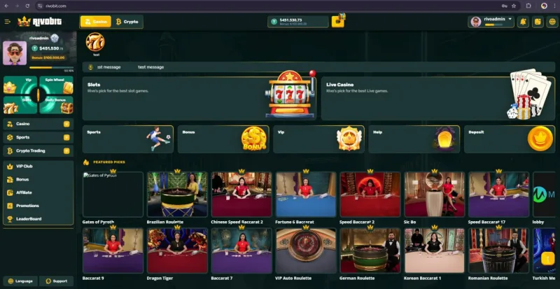 Get your complete casino experience with in-house games and live slot games